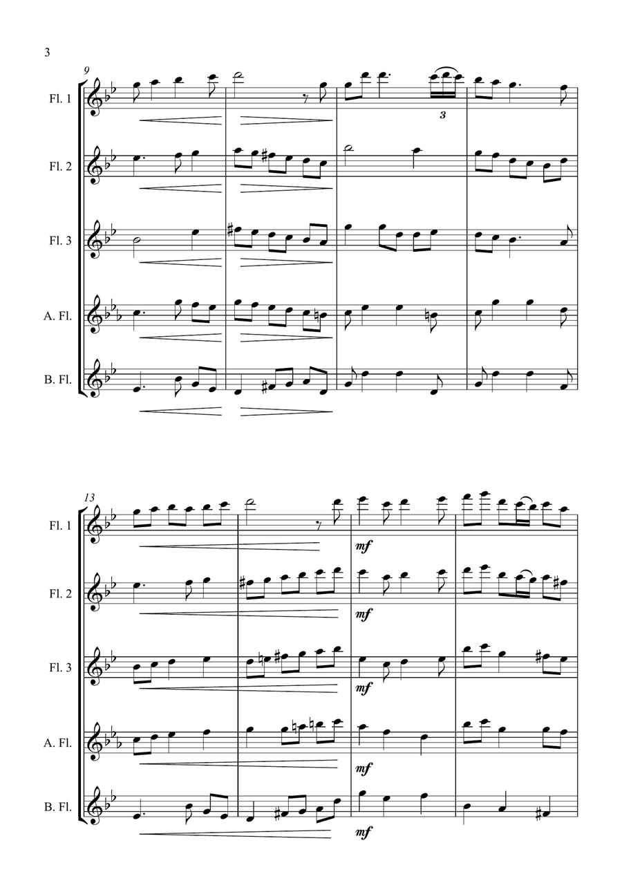 God Rest Ye Merry Gentlemen - Flute Choir/Quintet Flute Choir scores gallery preview page 4