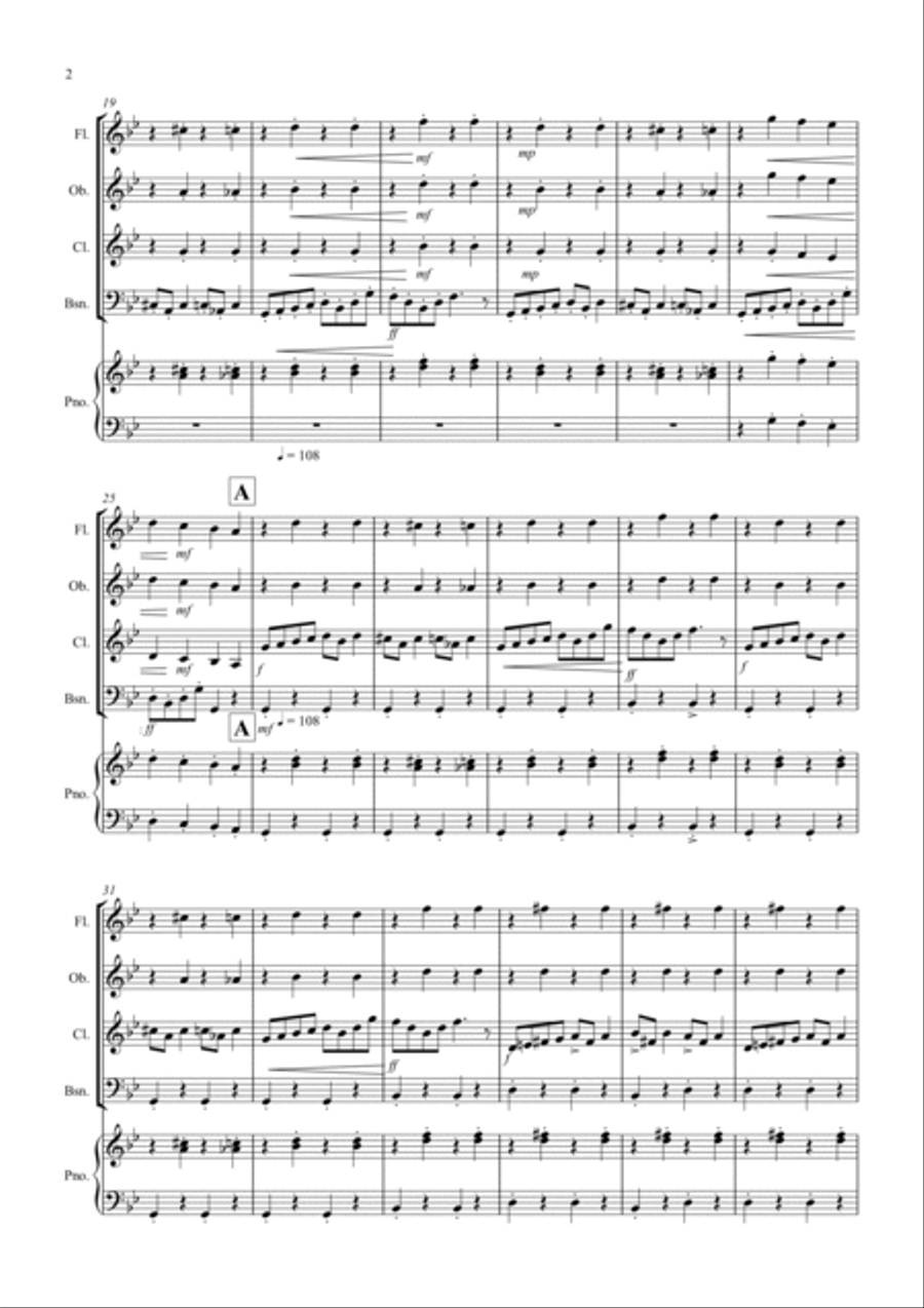 In the Hall of the Mountain King for Wind Quartet Woodwind Quartet scores gallery preview page 2