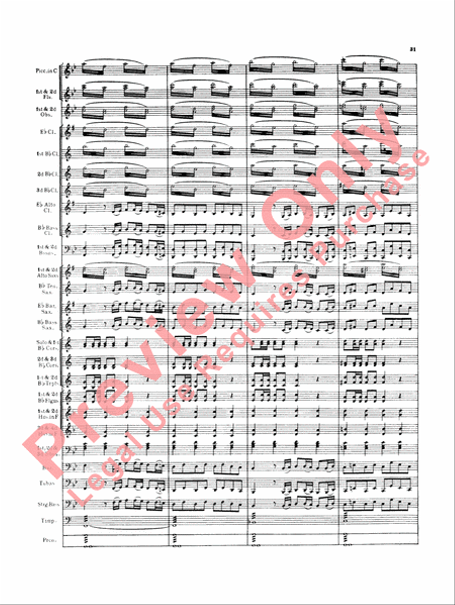 Italian in Algiers (Overture) Concert Band scores gallery preview page 34