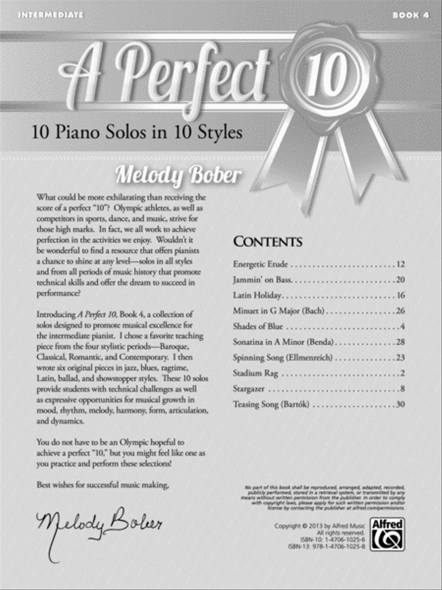A Perfect 10, Book 4 Piano Solo scores gallery preview page 2
