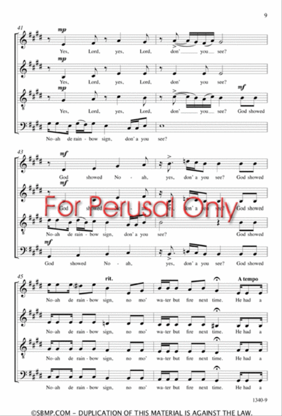 I Got a Home In-a Dat Rock - SATB Octavo 4-Part scores gallery preview page 8