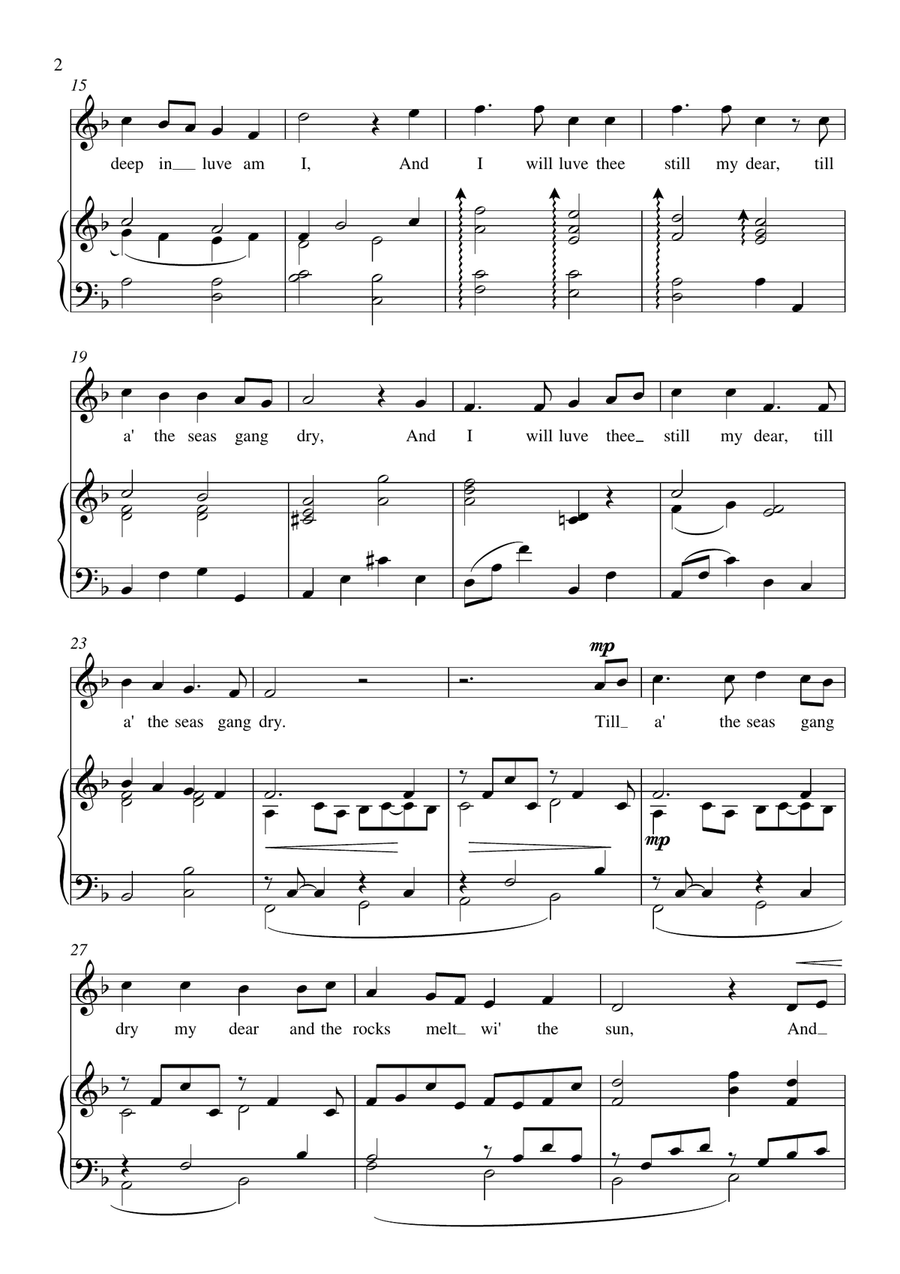 My Love is Like a Red Red Rose-High Voice High Voice scores gallery preview page 2