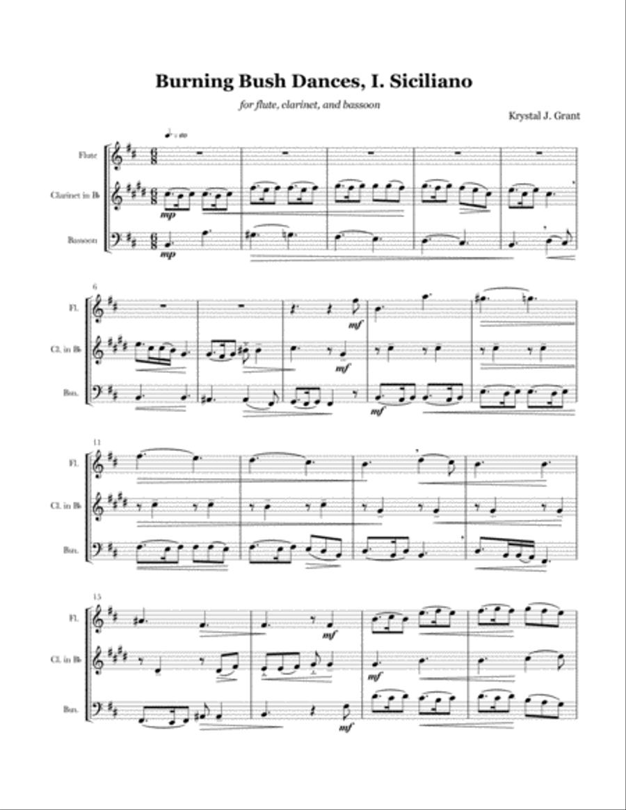 Burning Bush Dances Woodwind Trio scores gallery preview page 2