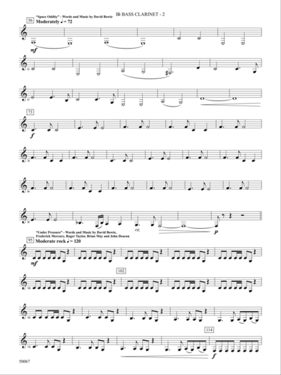 David Bowie: The Hits: B-flat Bass Clarinet Concert Band scores gallery preview page 2