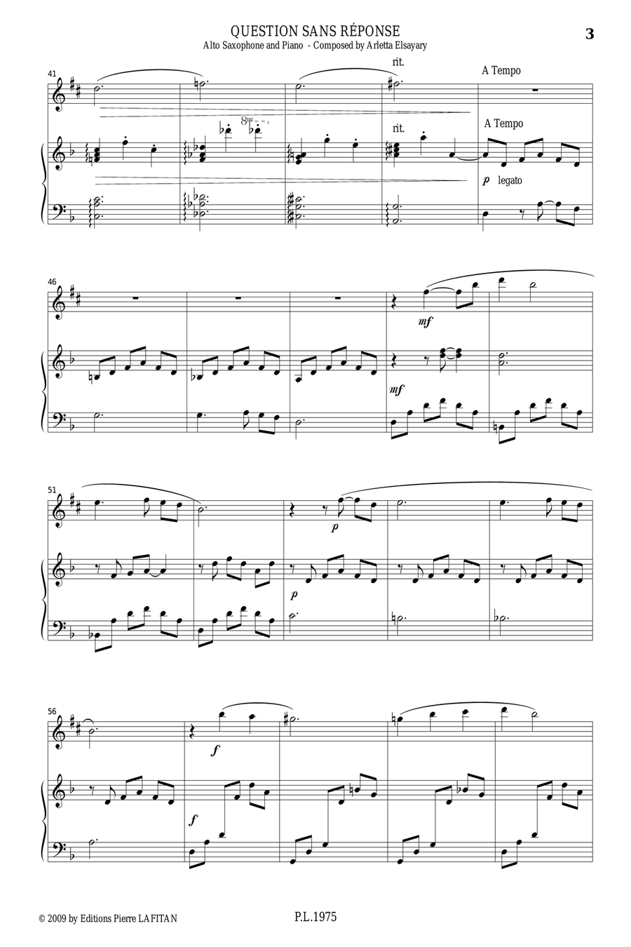 QUESTION SANS RÉPONSE Woodwind Duet scores gallery preview page 4