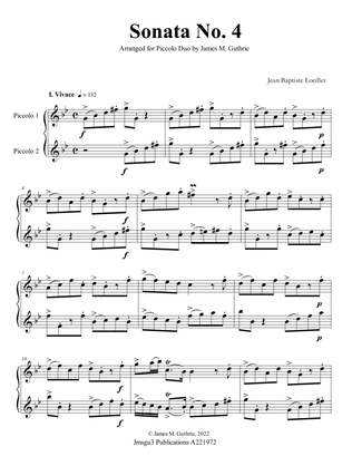 Loeillet: Sonata No. 4 for Piccolo Duo