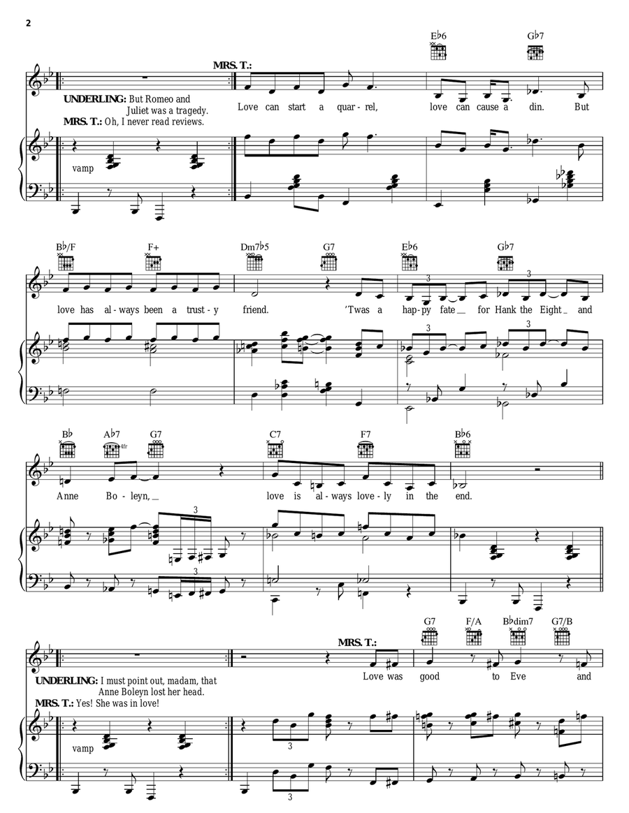 Love Is Always Lovely In The End Piano, Vocal, Guitar scores gallery preview page 2
