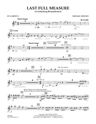 Last Full Measure (A Gettysburg Remembrance) - Bb Clarinet 1