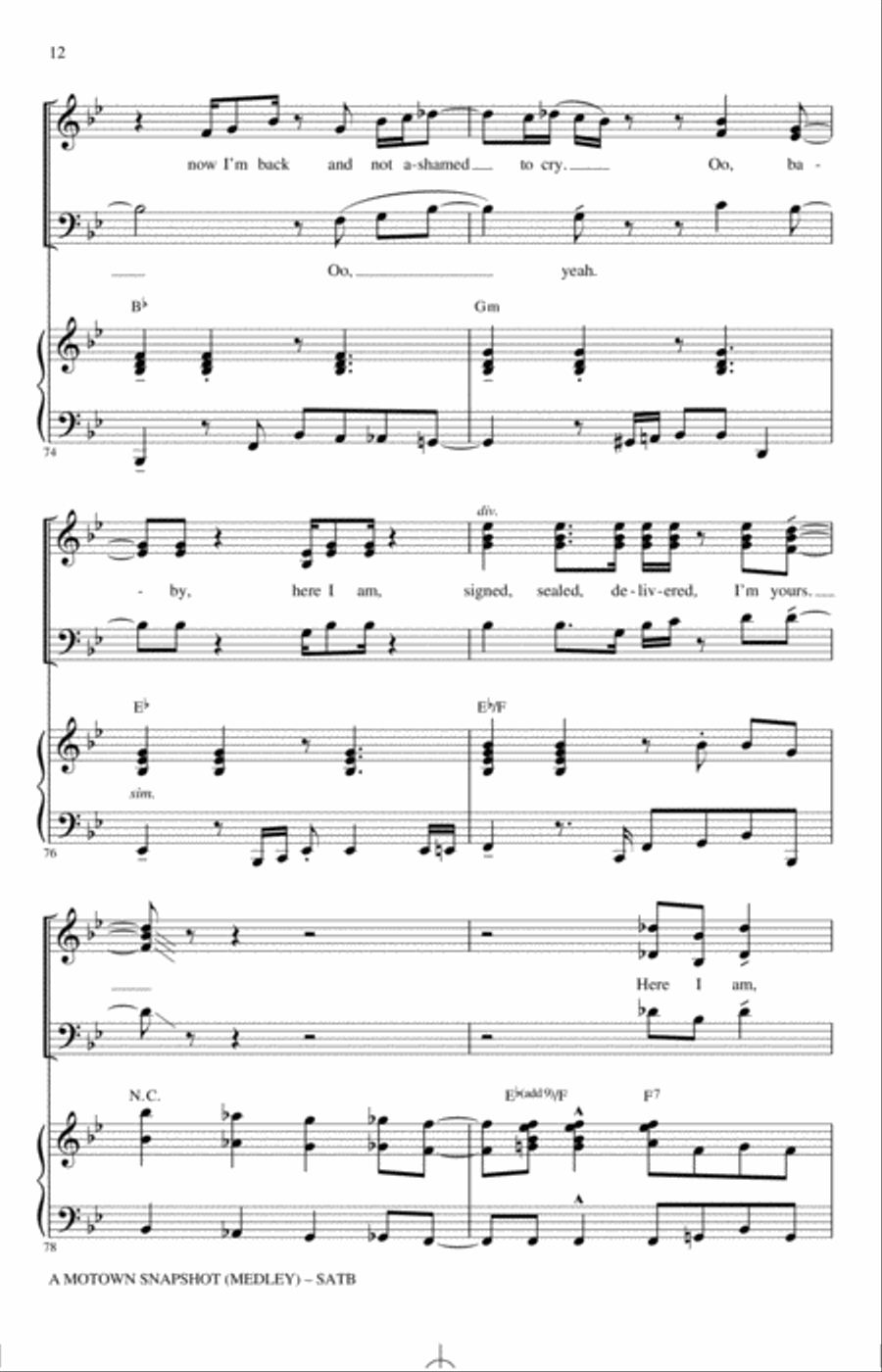 A Motown Snapshot (Medley) 4-Part scores gallery preview page 11