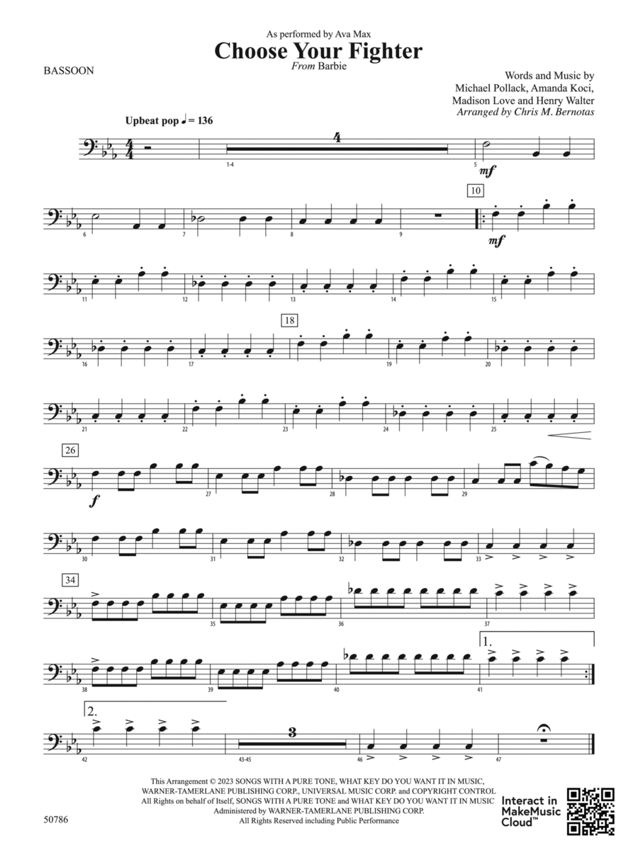 Choose Your Fighter: Bassoon Concert Band scores gallery preview page 1