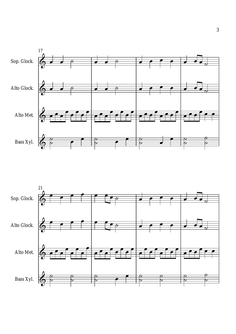 Sakura - For Orff Ensemble Percussion Ensemble scores gallery preview page 3