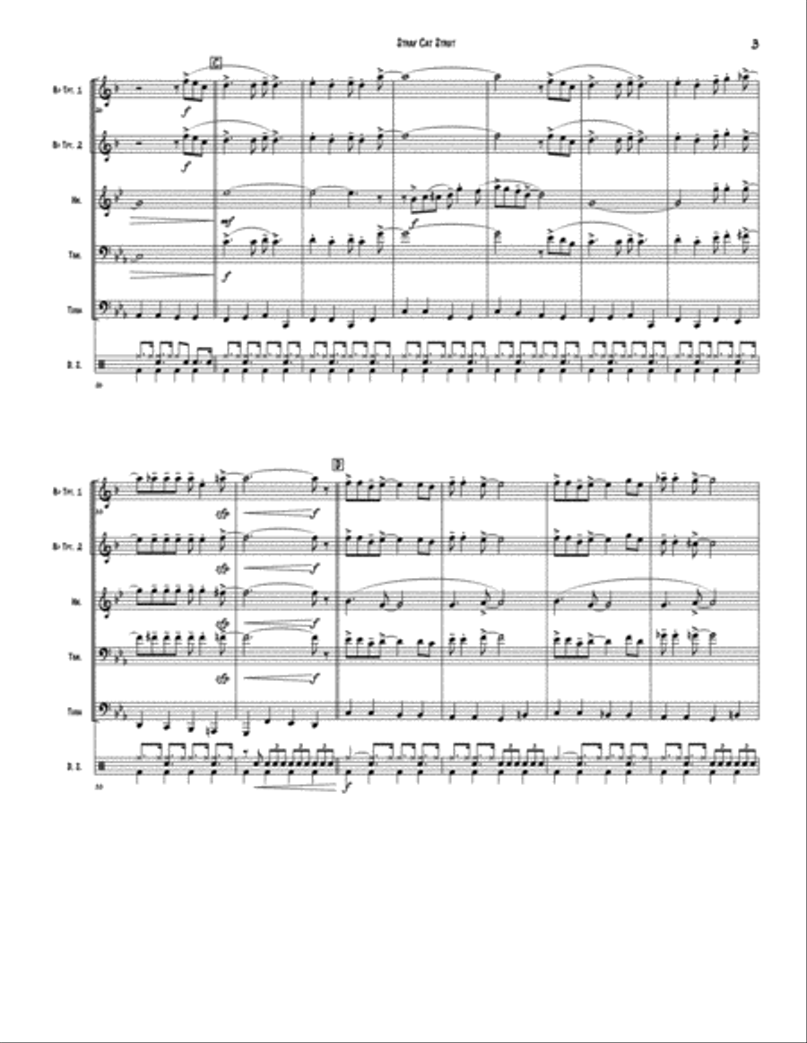Stray Cat Strut Brass Ensemble scores gallery preview page 3