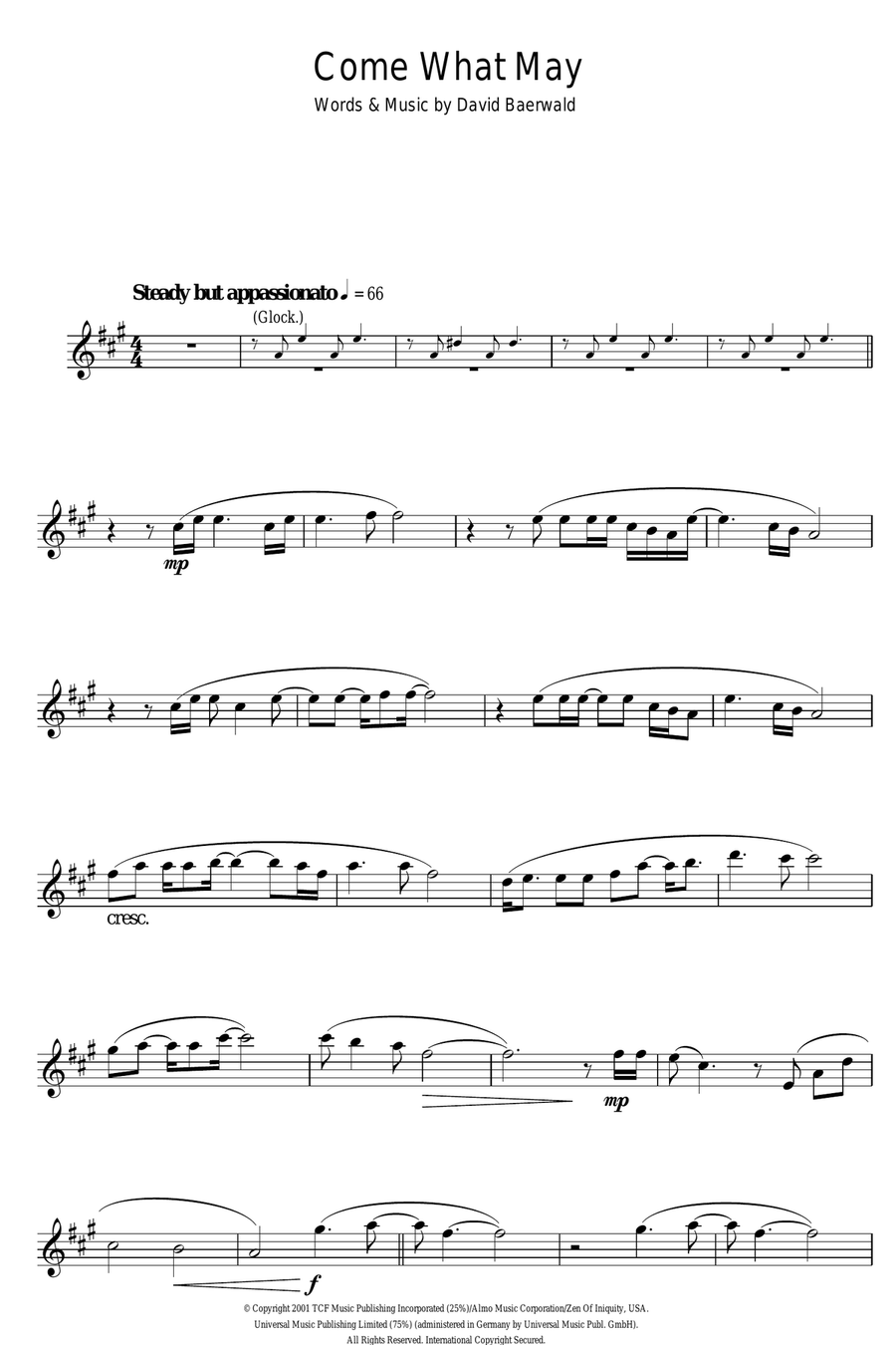 Come What May (from Moulin Rouge) Alto Saxophone scores gallery preview page 1