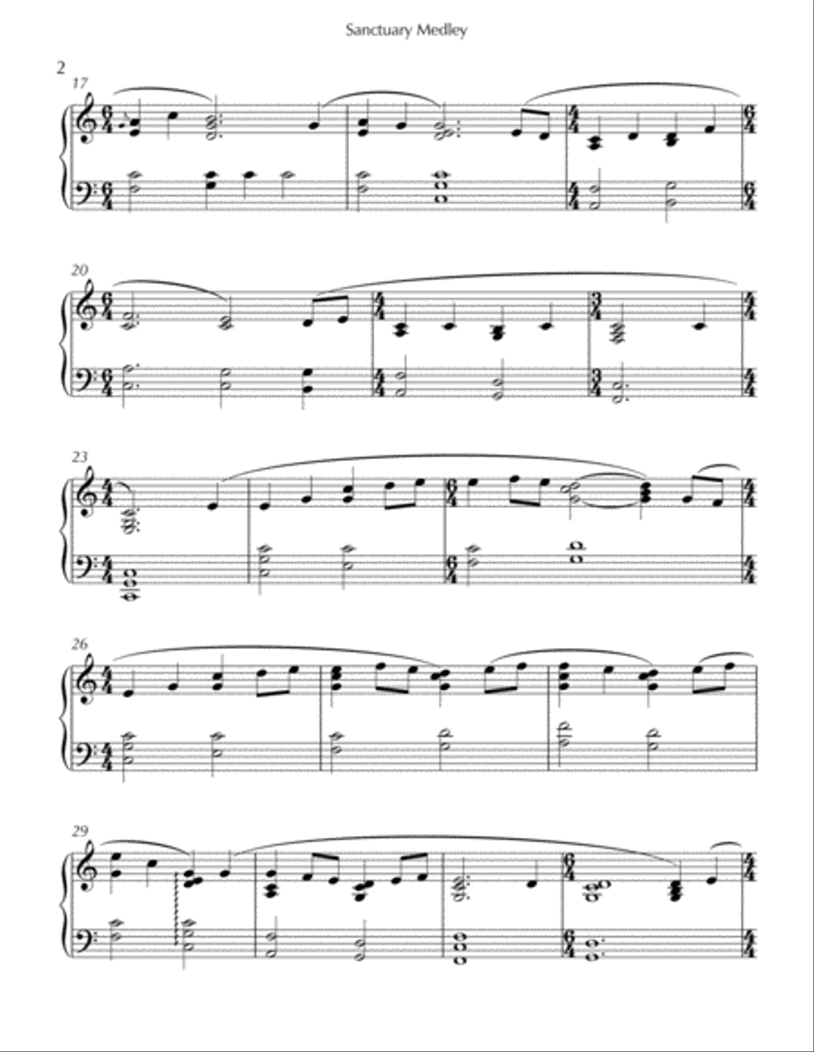 Sanctuary Medley Sanctuary Medley Piano Method scores gallery preview page 2