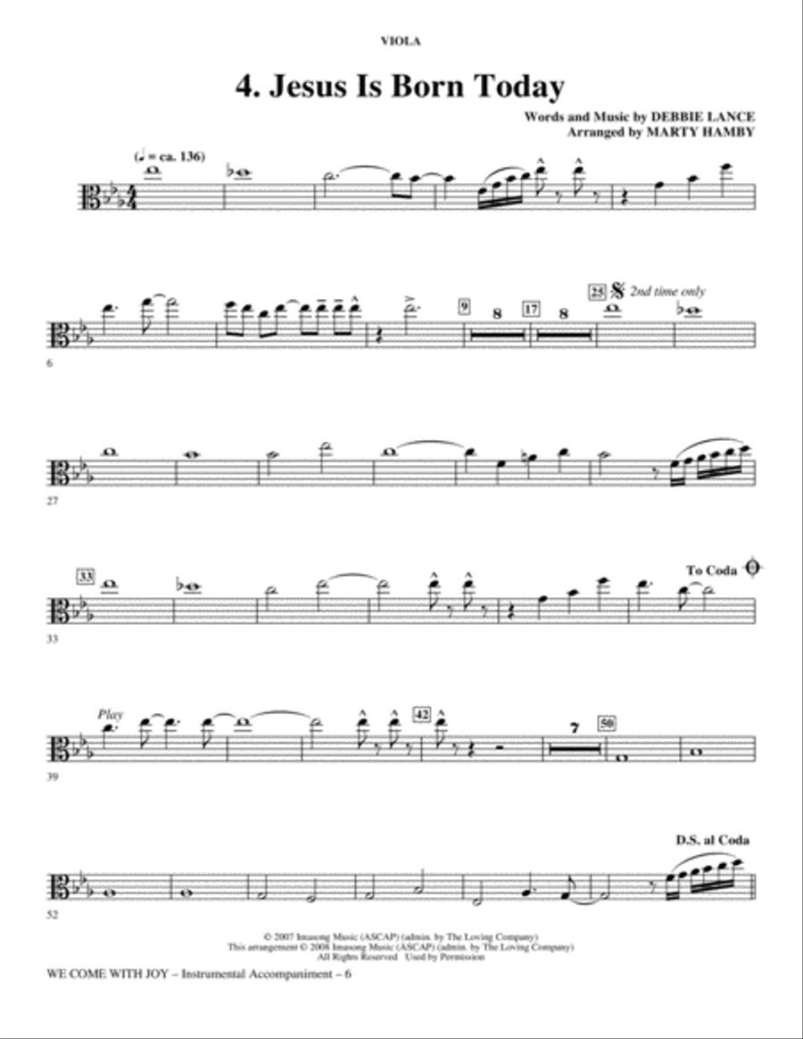 We Come With Joy Orchestration - Viola Choir scores gallery preview page 6