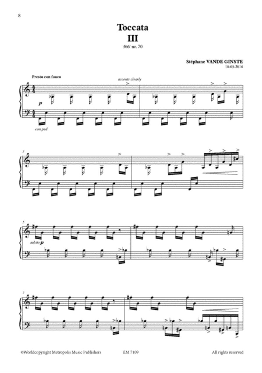Complete 366' - Book 6: Toccata's for Piano Solo Piano Solo scores gallery preview page 4