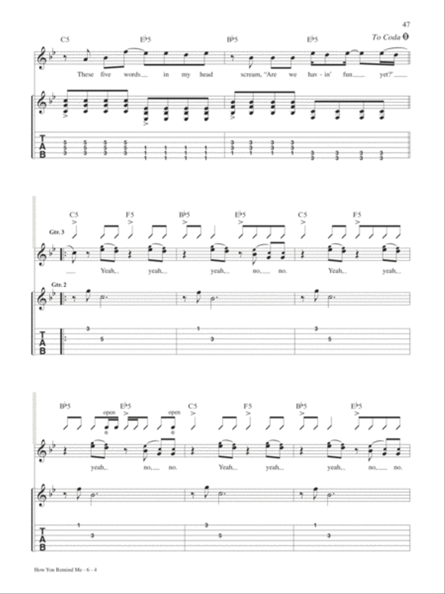 How You Remind Me Guitar Tablature scores gallery preview page 4