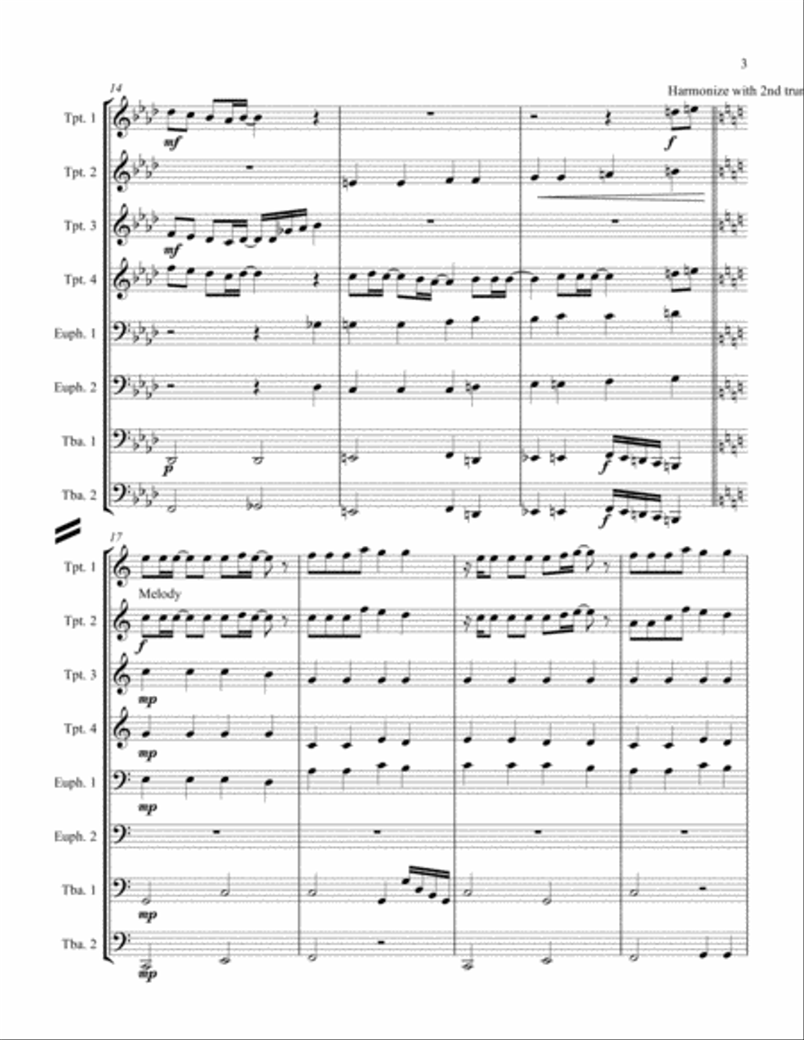 You're The Inspiration You're The Inspiration Brass Ensemble scores gallery preview page 3