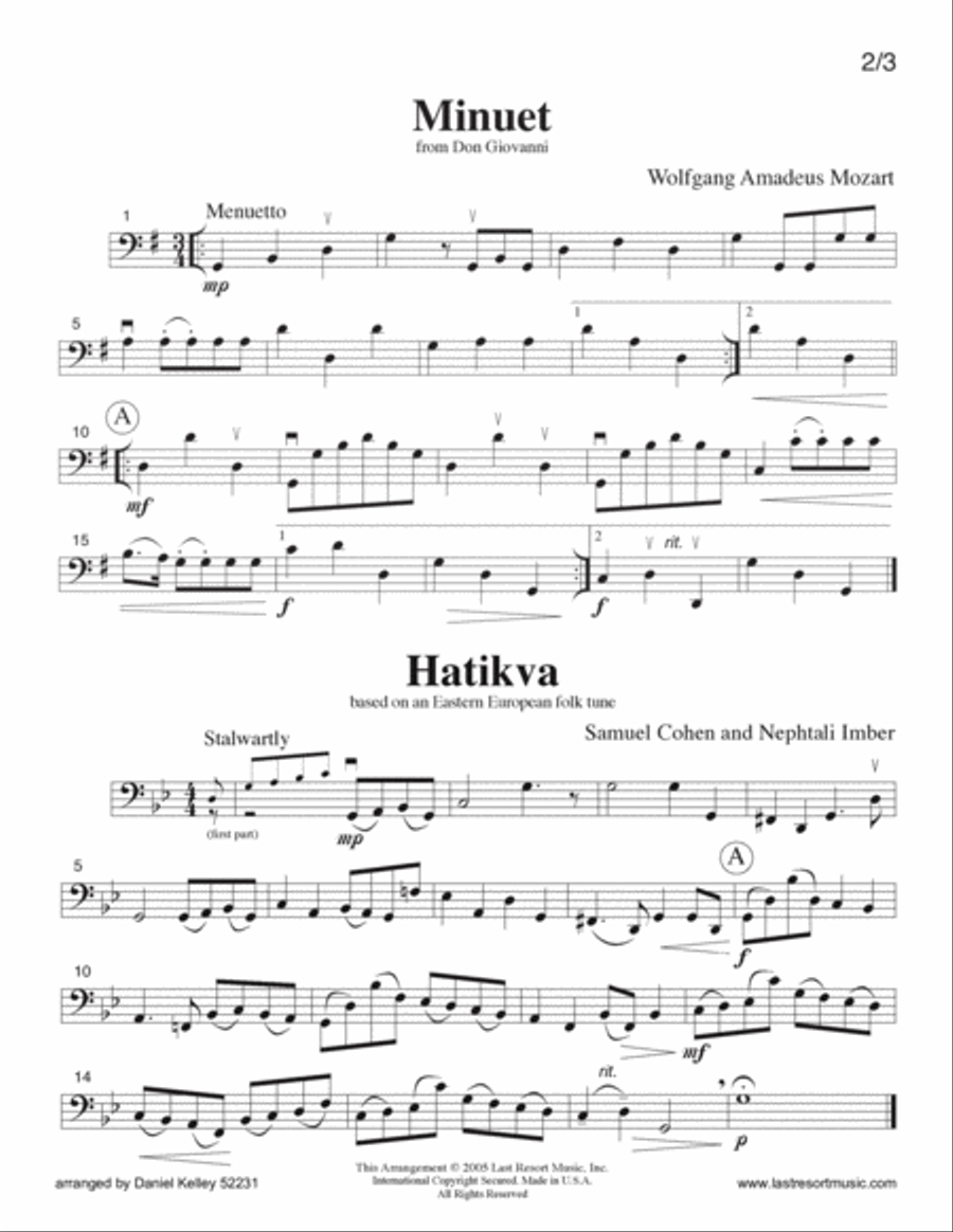 Intermediate Music for Three, Volume 2, Part 3 Cello or Bassoon Bassoon scores gallery preview page 6
