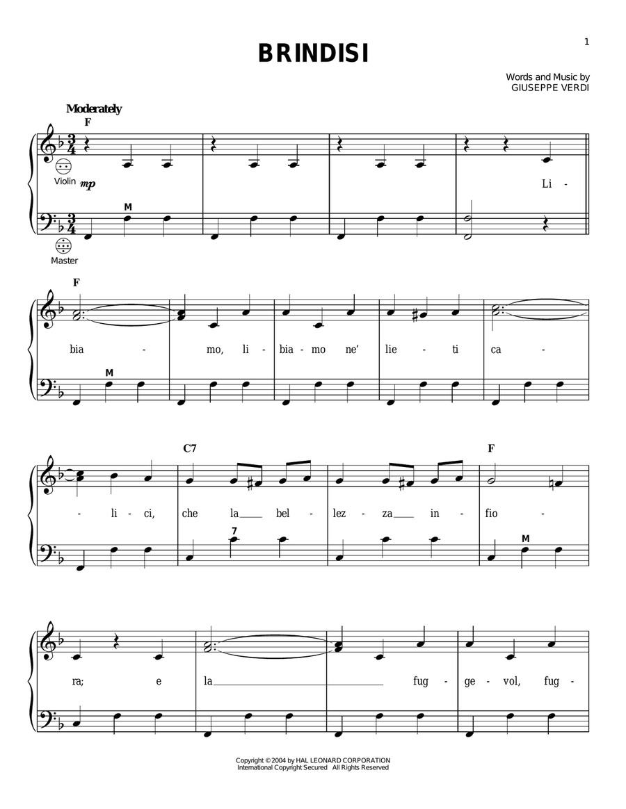 Brindisi Brindisi Accordion scores gallery preview page 1
