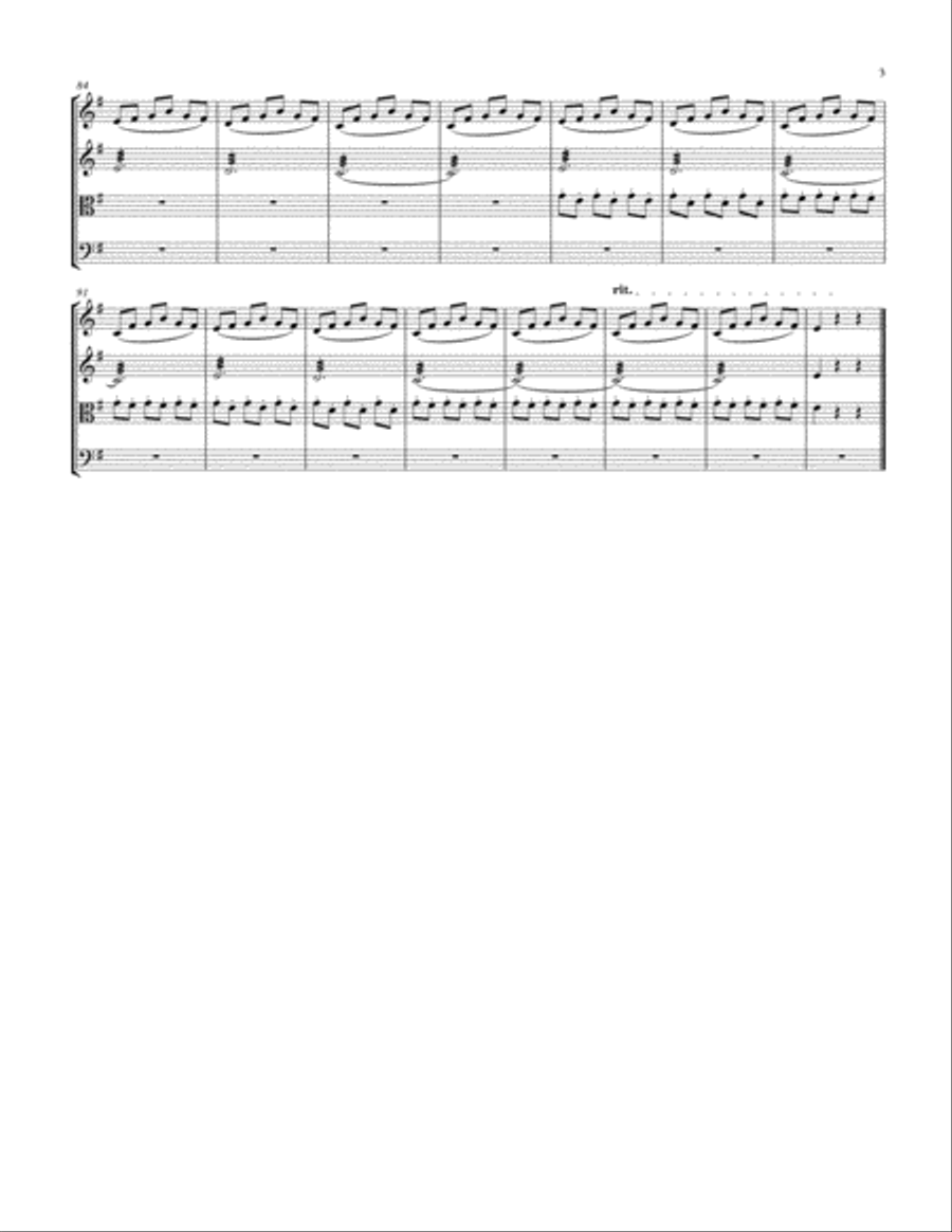 Arrival Of The Birds String Quartet scores gallery preview page 3