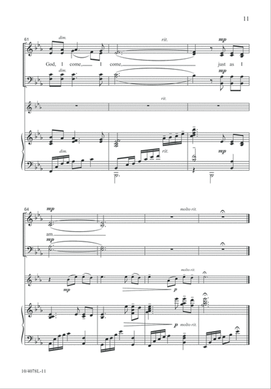 Just As I Am, I Come 4-Part scores gallery preview page 12