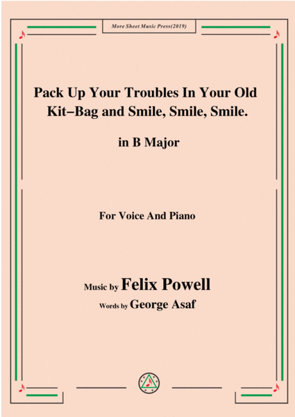 Felix Powell-Pack Up Your Troubles In Your Old Kit Bag and Smile Smile Smile,in B Major image number null