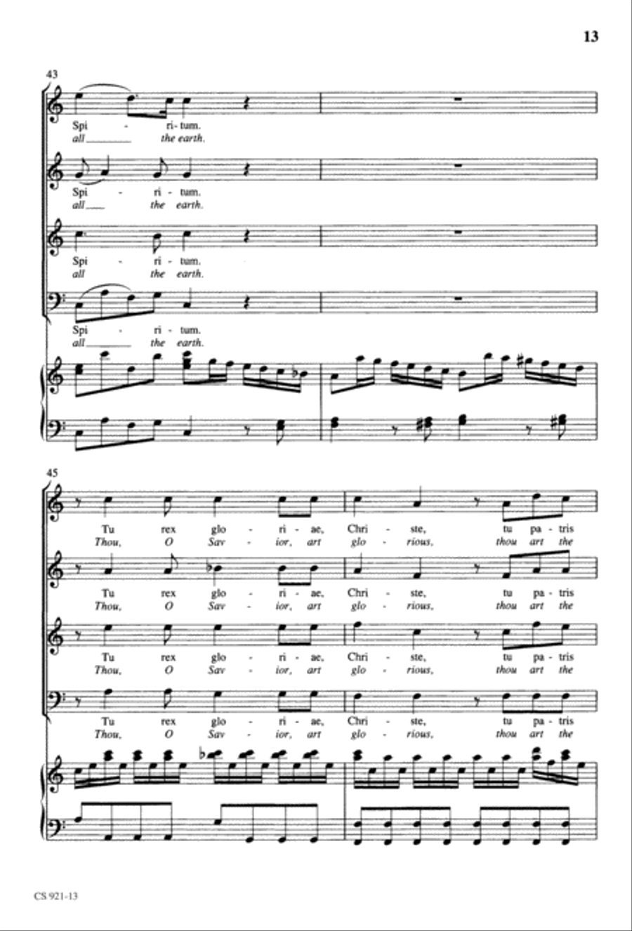 Te Deum - Choral Score