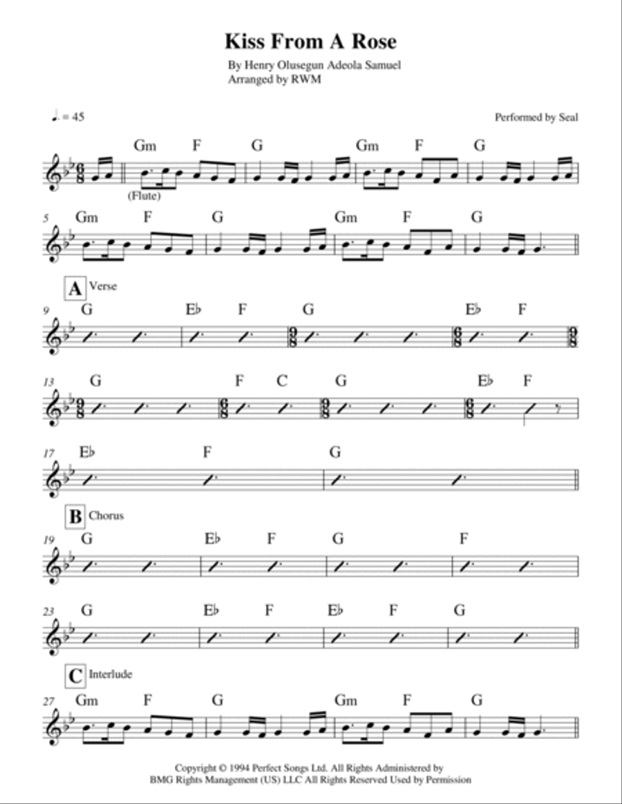 Kiss From A Rose Kiss From A Rose Piano scores gallery preview page 2