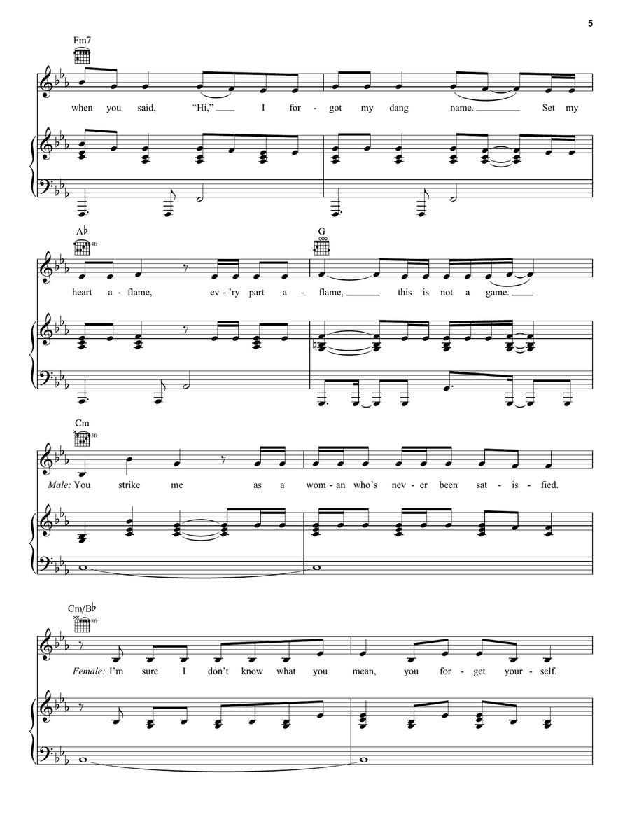 Satisfied Piano, Vocal, Guitar scores gallery preview page 5