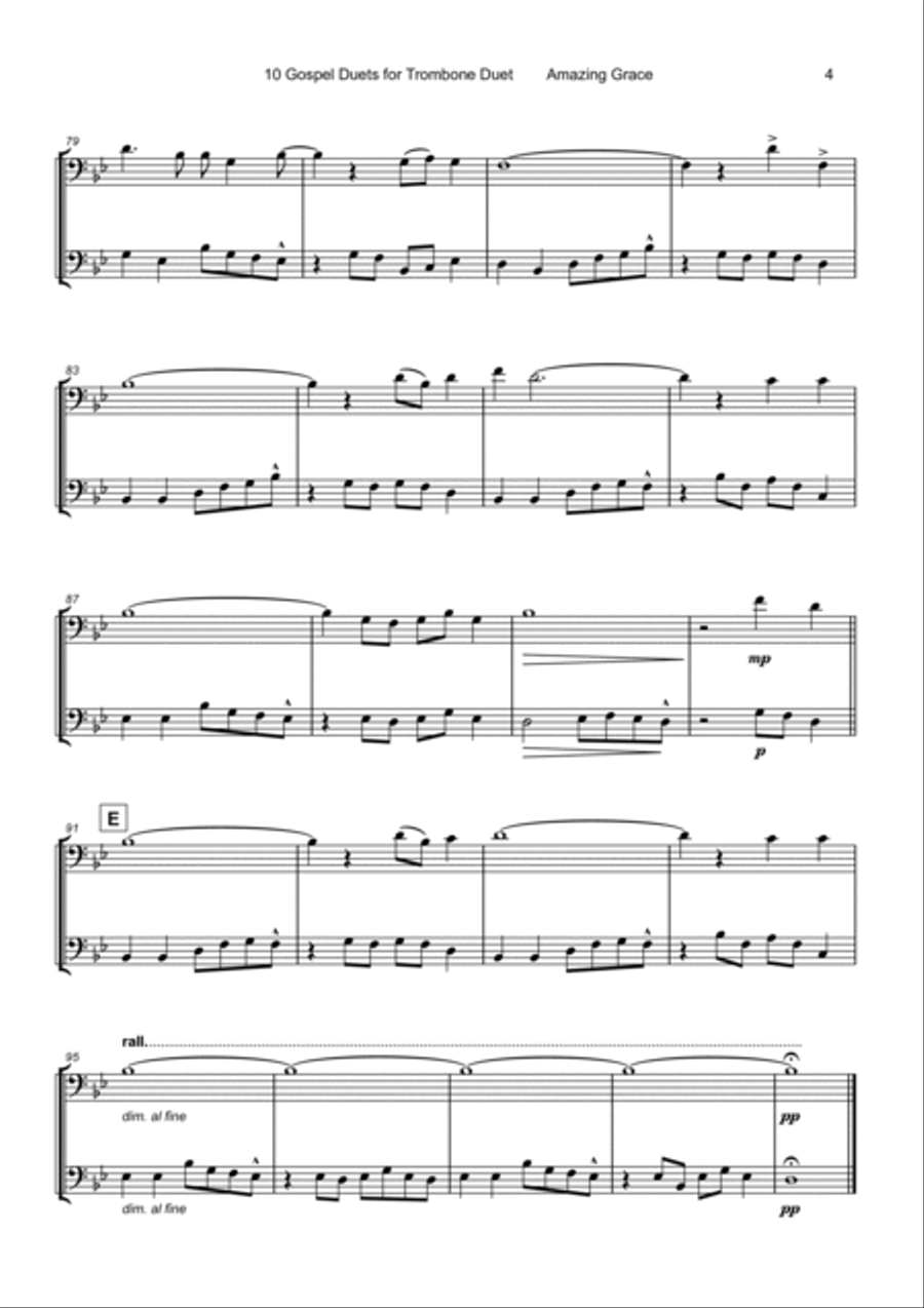 10 Gospel Duets for Trombone Trombone Duet scores gallery preview page 6