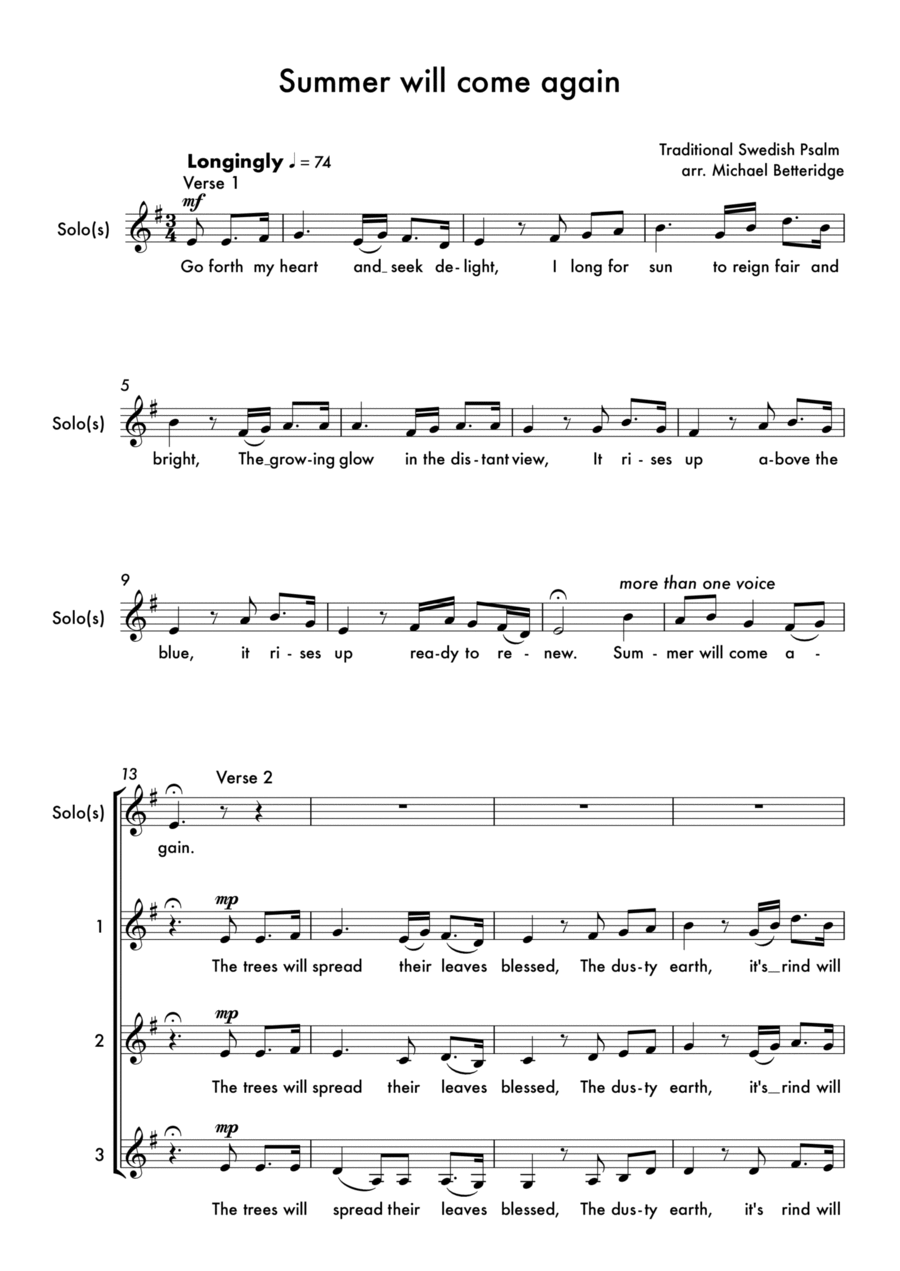 Summer will come again Summer will come again SSA scores gallery preview page 1