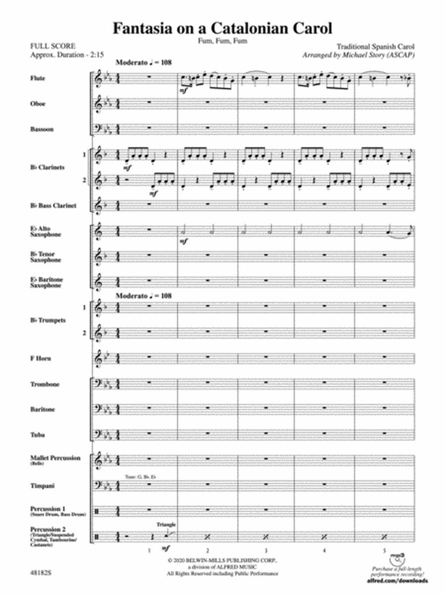 Fantasia on a Catalonian Carol: Score