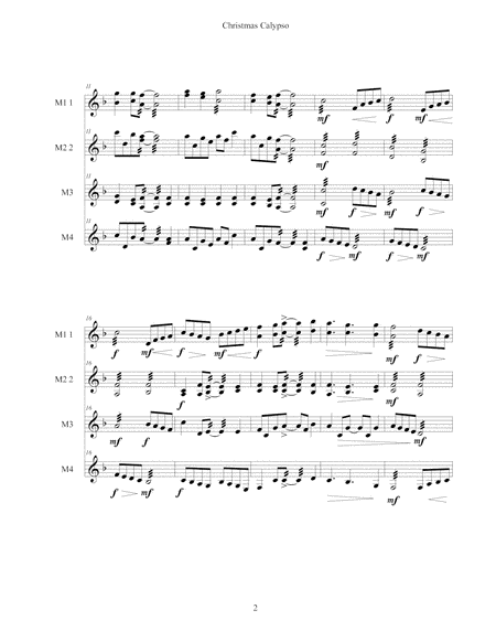 Christmas Calypso for Marimba Quartet image number null