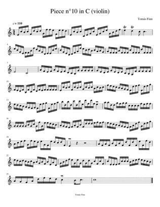 Piece n°10 in C (violin)