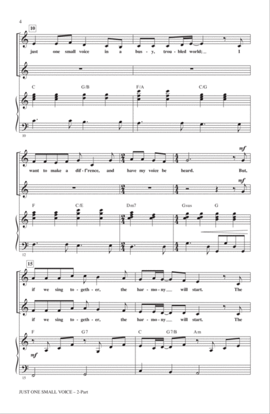 Just One Small Voice Just One Small Voice 2-Part scores gallery preview page 2
