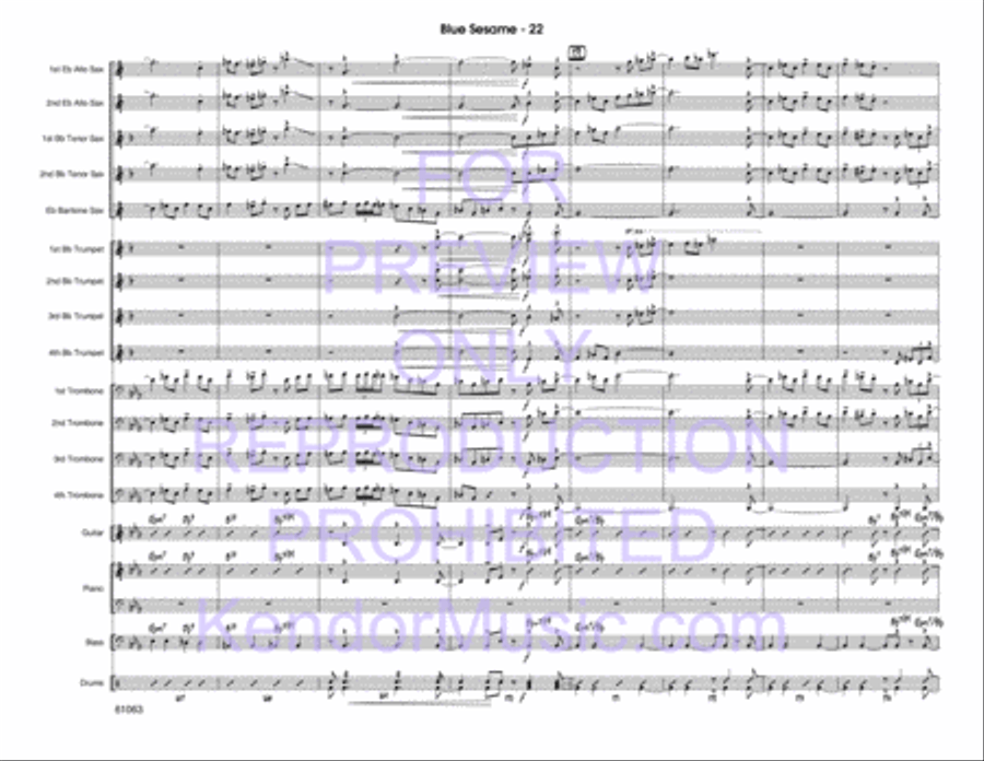 Blue Sesame Blue Sesame Jazz Ensemble scores gallery preview page 23