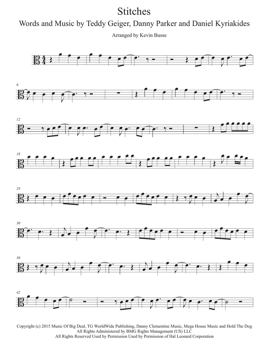 Stitches Viola Solo scores gallery preview page 1