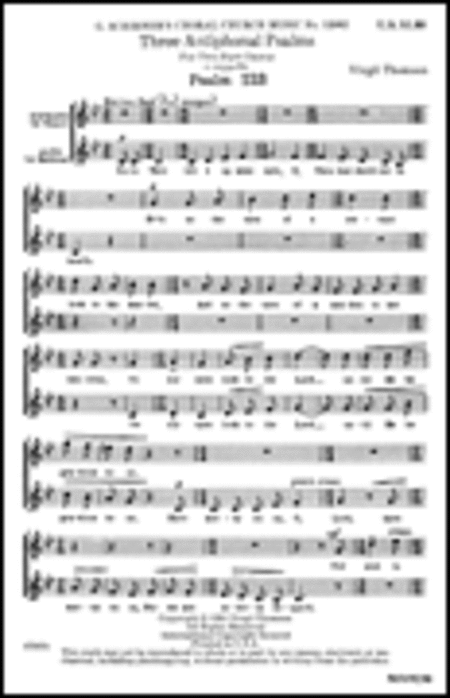 3 Antiphonal Psalms 2 Pt. Chorus A Cappella (Psalms-123, 133, 136)