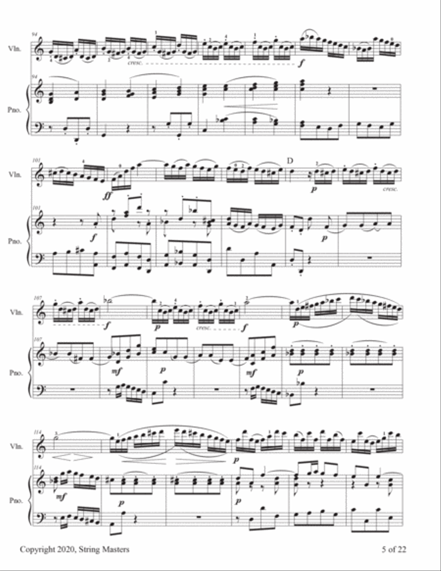 Bach, Concerto in A minor, BWV 1041, Violin & Piano Violin scores gallery preview page 5