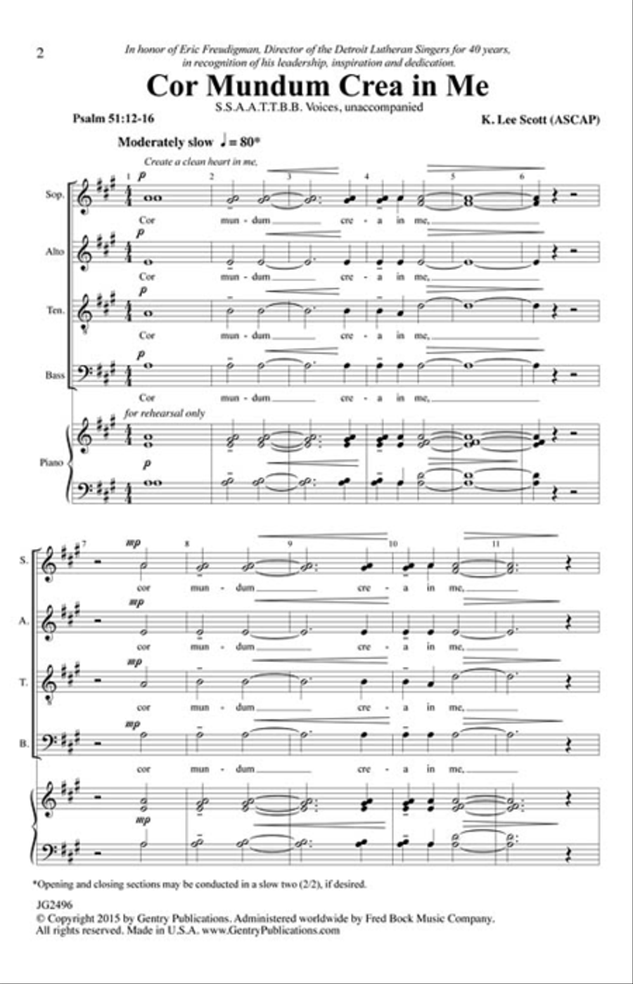 Cor Mundum Crea In Me SSAATTBB scores gallery preview page 2