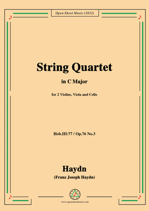Book cover for Haydn-String Quartet,in C Major,Hob.III 77
