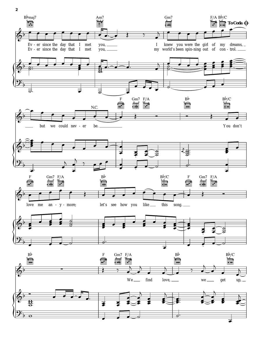 We Find Love We Find Love Piano, Vocal, Guitar scores gallery preview page 2