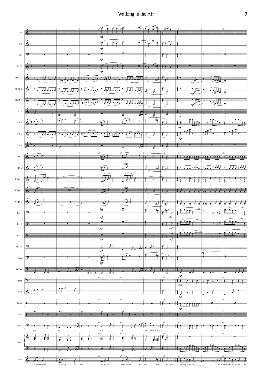 Walking In The Air Concert Band scores gallery preview page 5