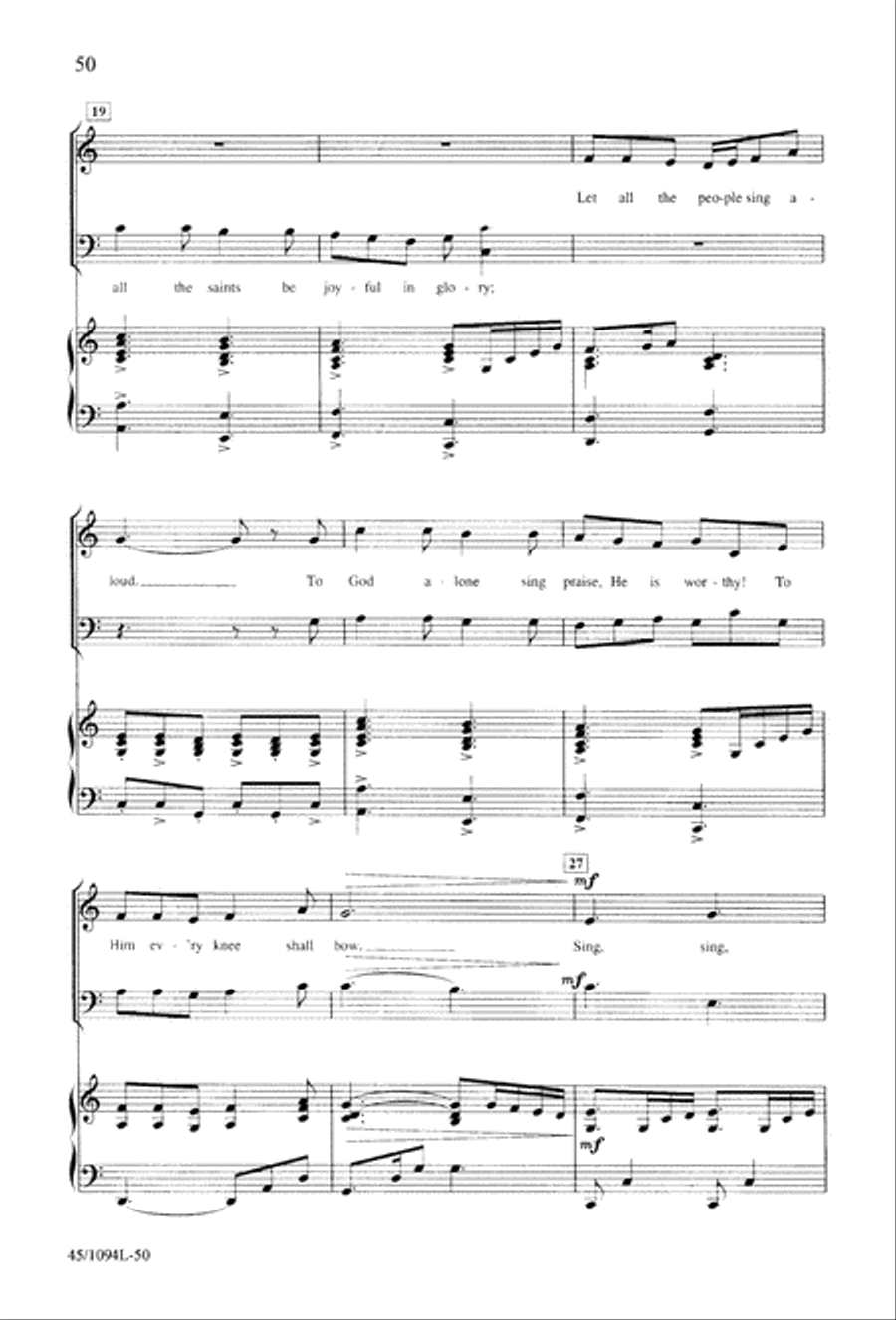 10 Anthems for about 10 Singers Unison Choir scores gallery preview page 50
