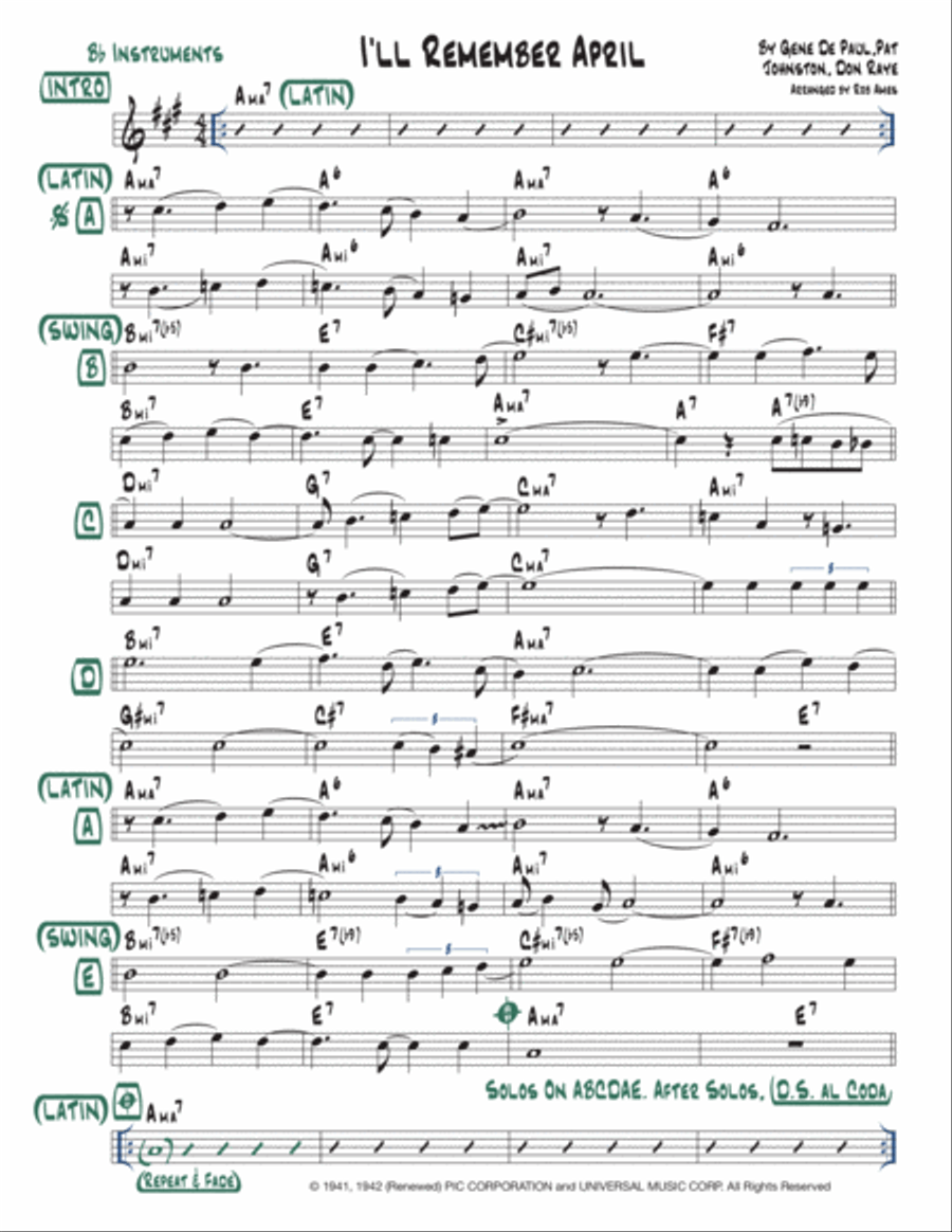 I'll Remember April Voice scores gallery preview page 2
