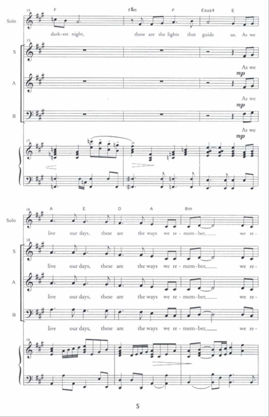 Yeish Kochavim (There Are Stars) 3-Part scores gallery preview page 3