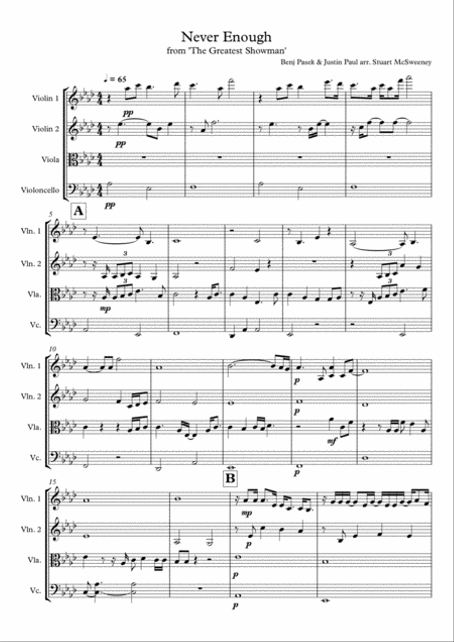 Never Enough Never Enough String Quartet scores gallery preview page 2