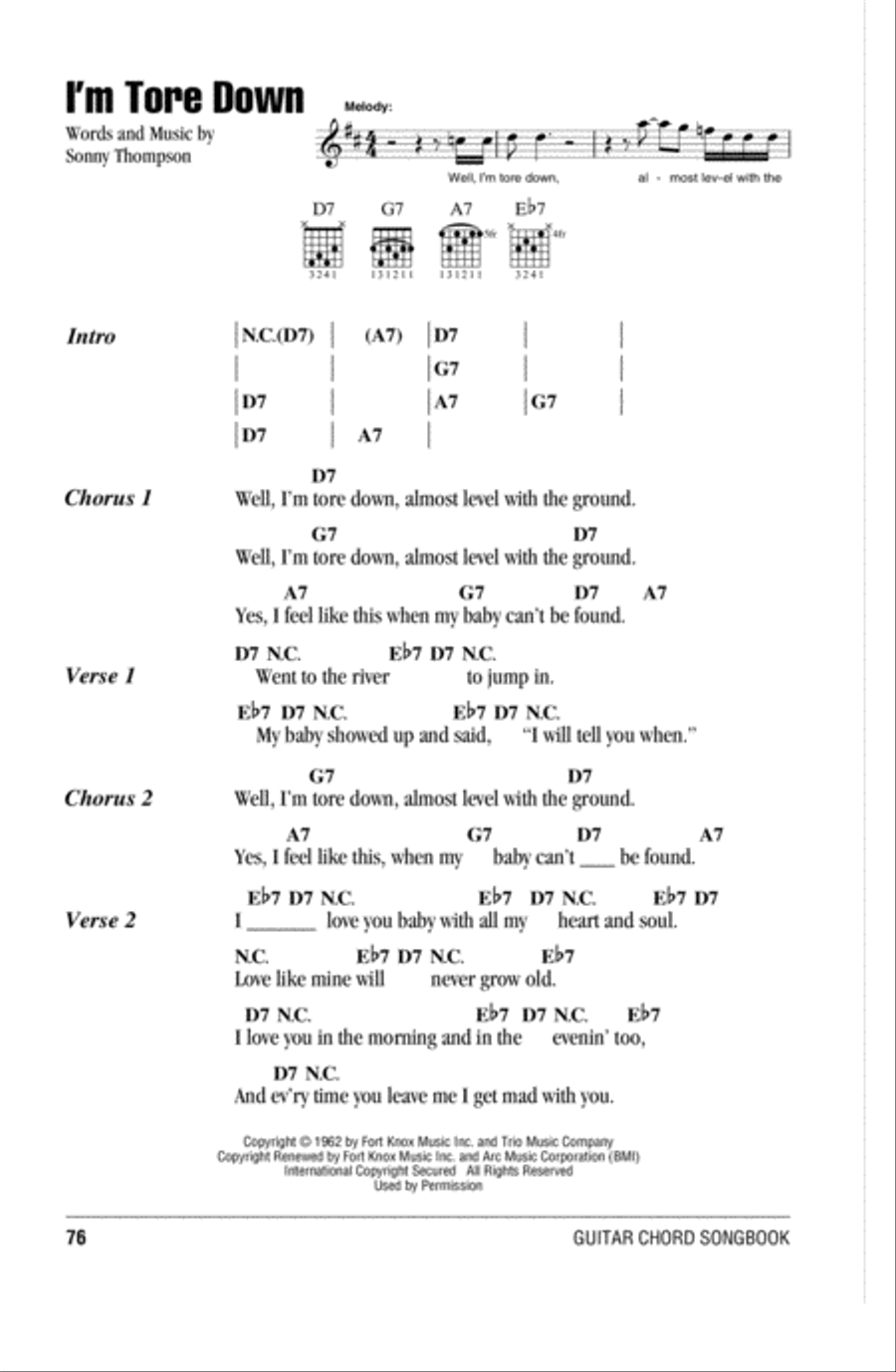 I'm Tore Down I'm Tore Down Acoustic Guitar scores gallery preview page 1