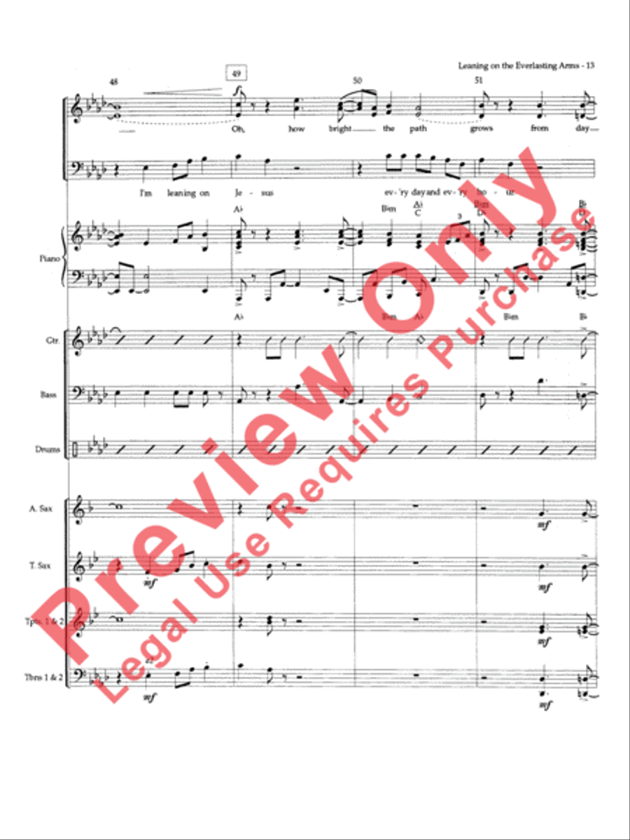 Leaning on the Everlasting Arms Choir scores gallery preview page 46